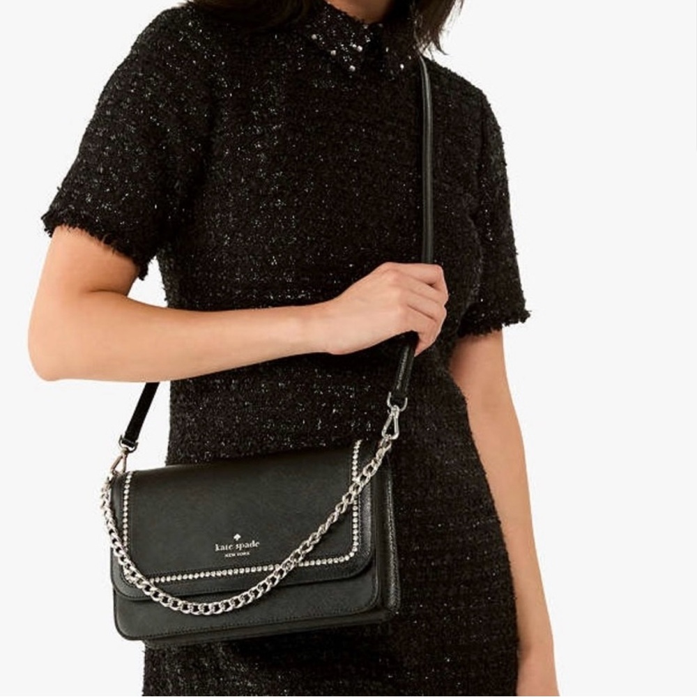 Kate Spade - Black Madison Willow Medium Flap
Convertible Crossbody